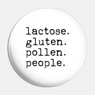 Lactose Gluten Pollen People Pin