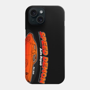 Speed Demon Auto Reapir Muscle Car vintage art with black Background Phone Case