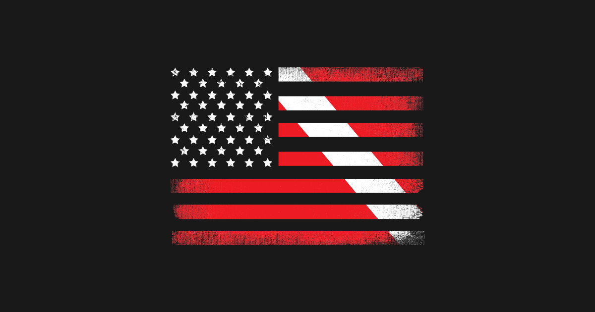 Scuba Diving American Flag - Dive Flag - Notebook | TeePublic UK