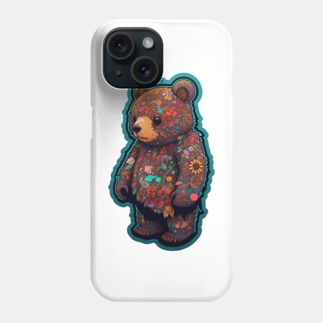 Cute Flowery Teddy Bear Phone Case by newdreamsss