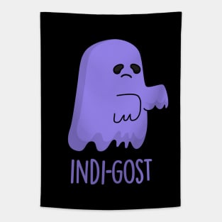 Indi-gost Cute Halloween Indigo Ghost Pun Tapestry