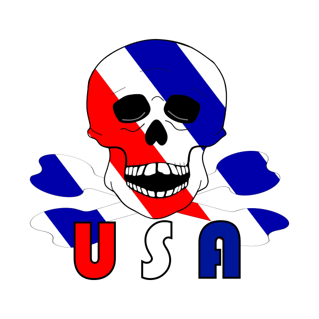 USA Skull And Bones For The Fourth Of July by SartorisArt1