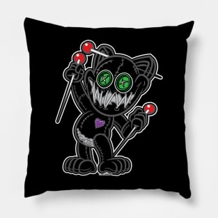 VooDoo Black Kitty Cat Doll Joker Pillow