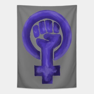 Purple Painted Feminist Symbol Tapestry