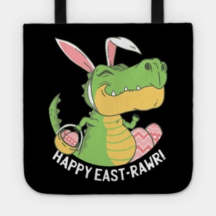 Happy East-Rawr TShirt T Rex Dinosaur Egg Kids Easter Bunny Tote