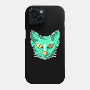 cute cyan sand cat face Phone Case