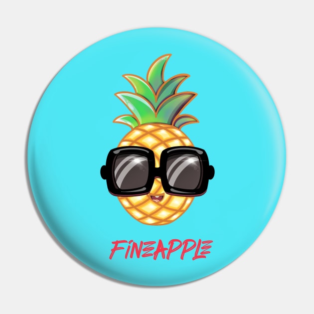 Fineapple Pineapple Pin by Purple Canvas Studio