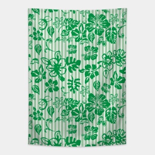 Green Flowers Tapestry