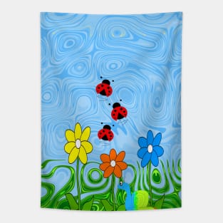 Ladybugs On A Summer Day Tapestry