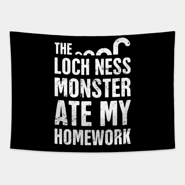 The Loch Ness Monster Ate My Homework Tapestry by MeatMan