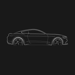 Front/profile Ford Mustang GT - stencil, white T-Shirt