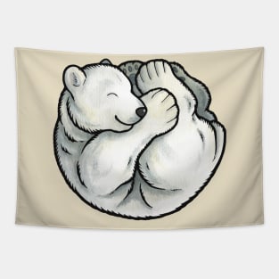 Sleeping polar bear cub Tapestry