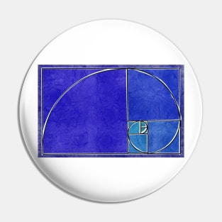 Fibonacci Spiral -Blue Pin