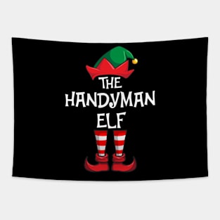 Handyman Elf Matching Family Christmas Tapestry