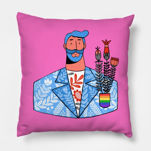 The Flower Man Pillow by Sunshine Corner