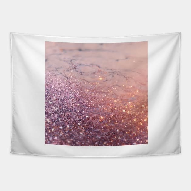 Intense sparkling rose gold marble Tapestry by marbleco