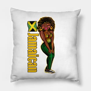 Womens Jamaican black girl woman cute funny Reggae Rasta Jamaica Pillow