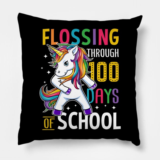 Unicorn Happy 100 Days Of School Students Teacher Pillow by HCMGift