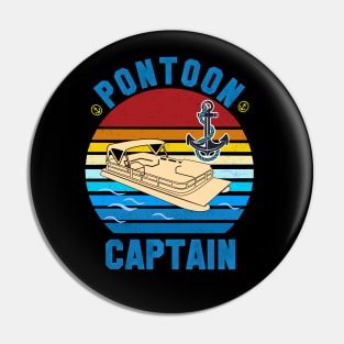 pontoon captain retro vintage gift Pin