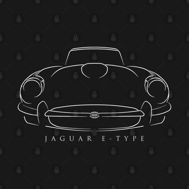 Jaguar E-Type - front stencil, white by mal_photography