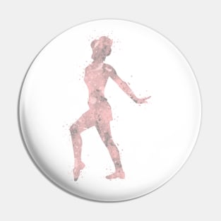 Girl Tap Dancer Watercolor Silhouette Pin