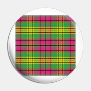 Scottish tartan, black, yellow, pink; green Pin