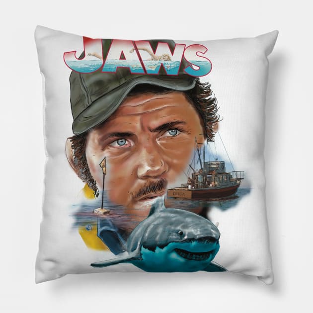 jaws tribut Pillow by Paskalamak