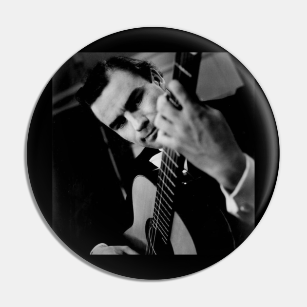 Julian Bream in 1964 Classical Guitar Pin TeePublic