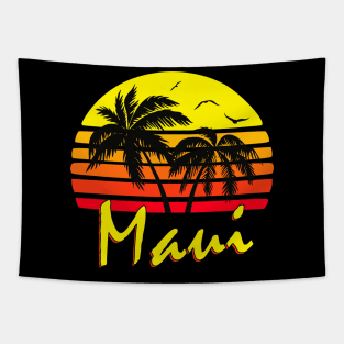 Maui Retro Sunset Tapestry