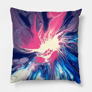 Blue Pink Spin Floral Pillow