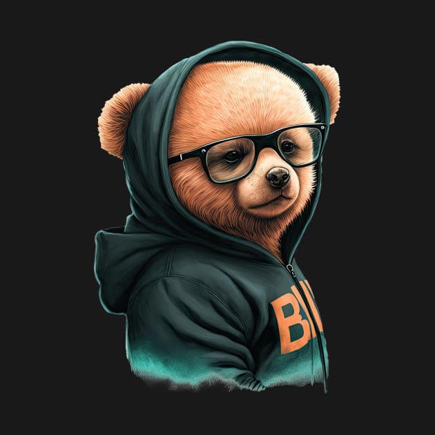 Bear in a hoodie by ksemstudio