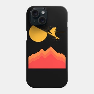 Slicing the Sun While Skiing Up High Phone Case