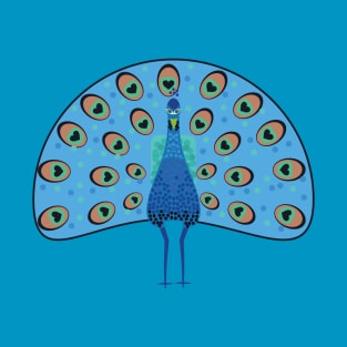 Cute Peacock Exotic Indian Bird Cartoon T-Shirt