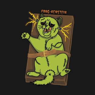 FANG-KENSTEIN, the Creepy Frankenstein Cat Monster T-Shirt