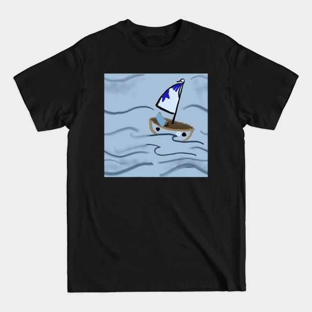 Disover Boat on open sea - Sailboat - T-Shirt