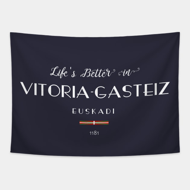 VITORIA-GASTEIZ Basque Country Euskadi Spain Flag Tapestry by French Salsa