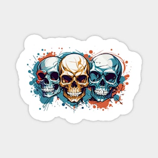 Three Skulls in Vector Style Magnet