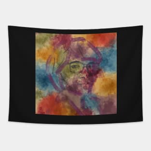 Portrait of a young man with glasses Tapestry