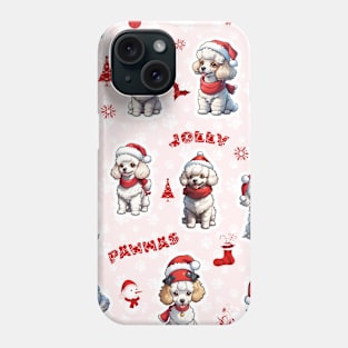 Santa's Christmas Poodles - phone case Phone Case