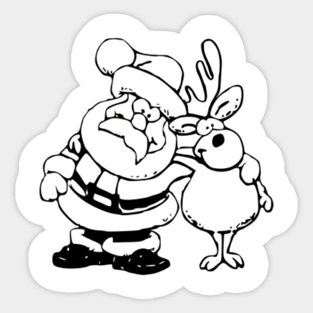 Limited Edition Exclusive Santa And Reindeer Coloring Page