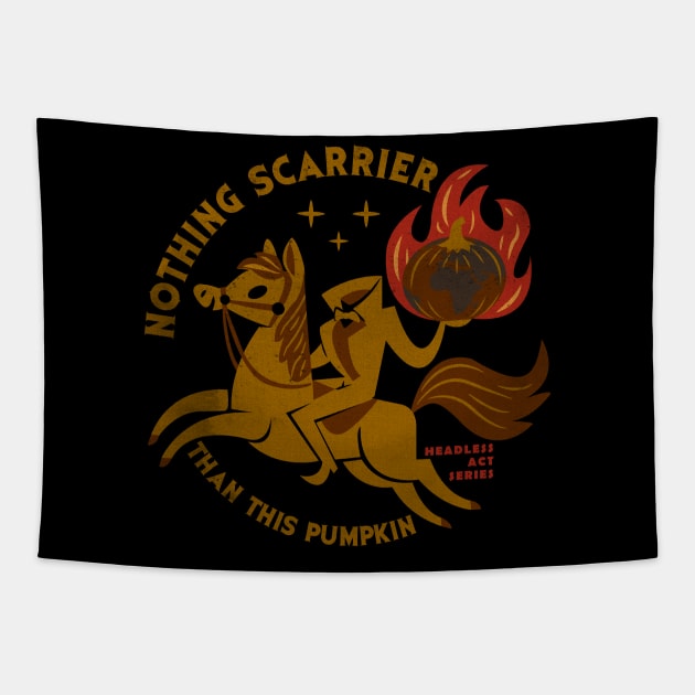 Trendy Halloween Design | Burning Pumpkin-World Tapestry by POD Anytime