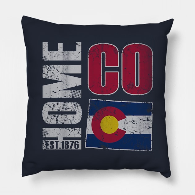 Colorado Home CO 1876 State Flag Pillow by E