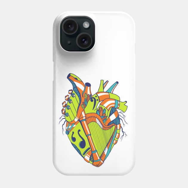 Tetradic No 2 Musical Heart Phone Case by kenallouis