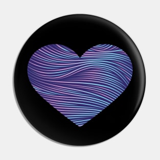 Heart in Line Shapes in Soft Purple and Teal Gradient Pin