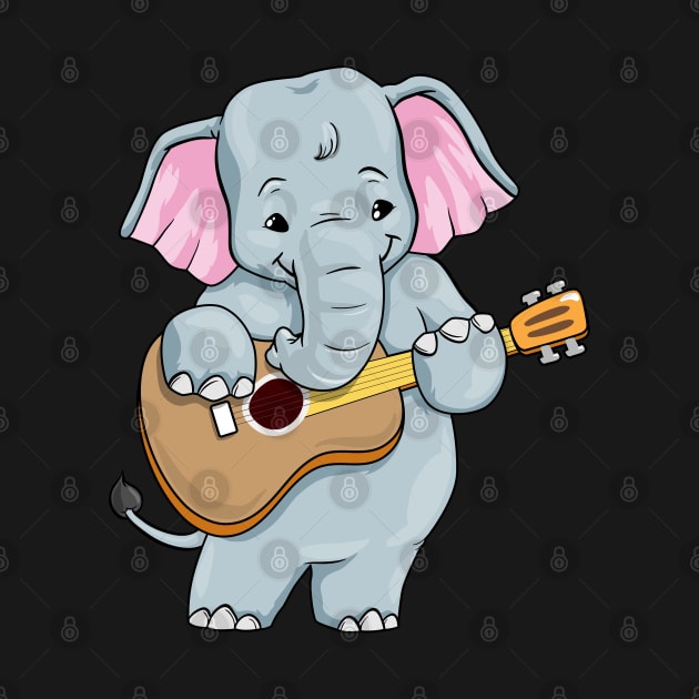 Elephant as musician with guitar by Markus Schnabel