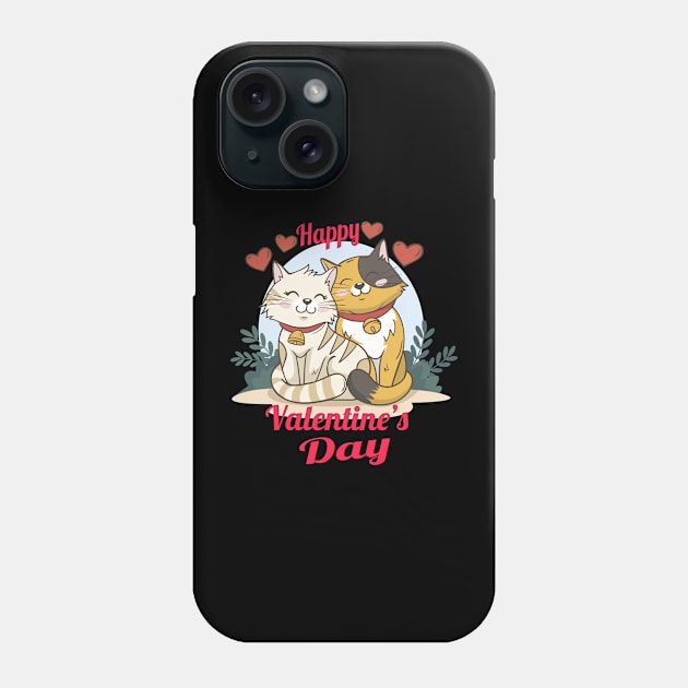 cute cat happy valentines day unisex t-shirt Phone Case by bakry