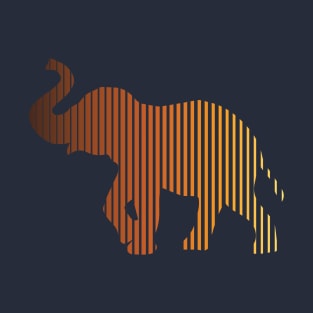 Elephant Multi-color Animal Gradient T-Shirt