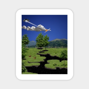 Attack From The Space Fabric Rip Magnet