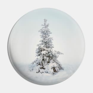 Frosty tree on a foggy day Pin