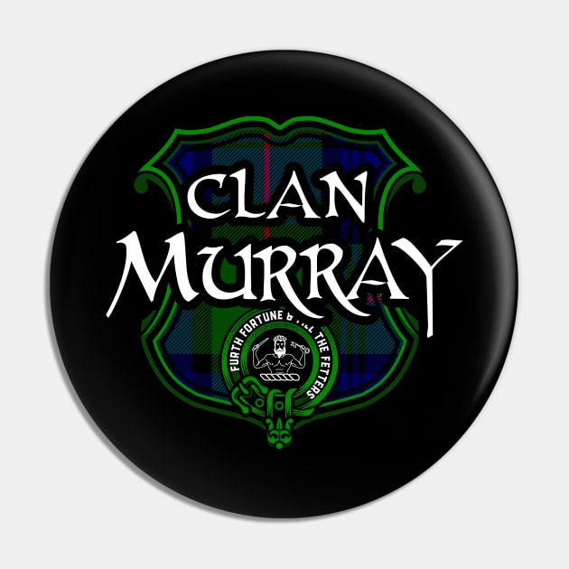 Clan Murray Surname Scottish Clan Tartan Crest Badge Pin by Celtic Folk